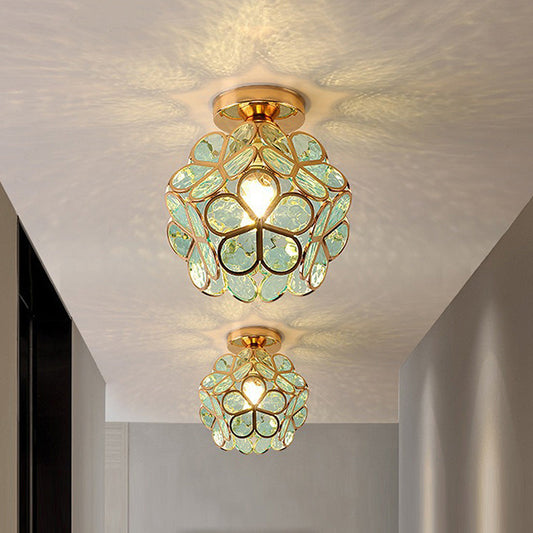 Artistic Glass Ceiling Lamp with Flower Pattern - FlowerHall