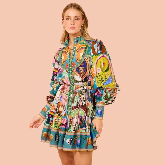 Mini Dress with Vibrant Print - Camila