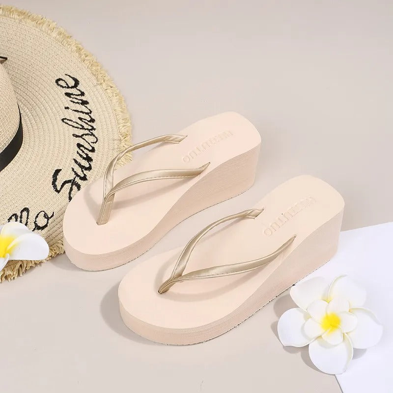 Ladies' Platform Slippers with Clip Toe Design – Riviera