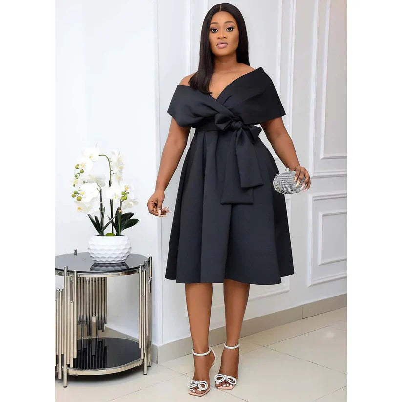 Autumnal A-line mini dress with short sleeves – Naila