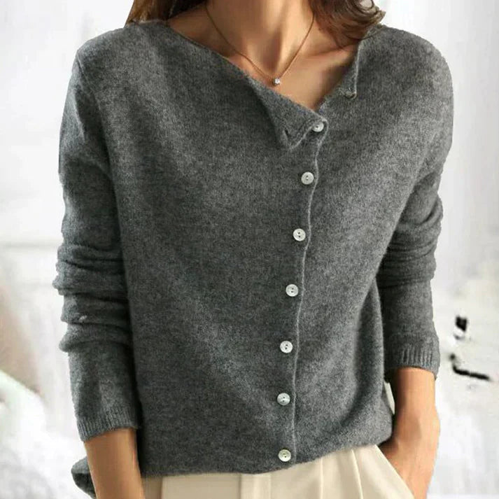 Ladies' autumn cardigan with button placket – Lorina
