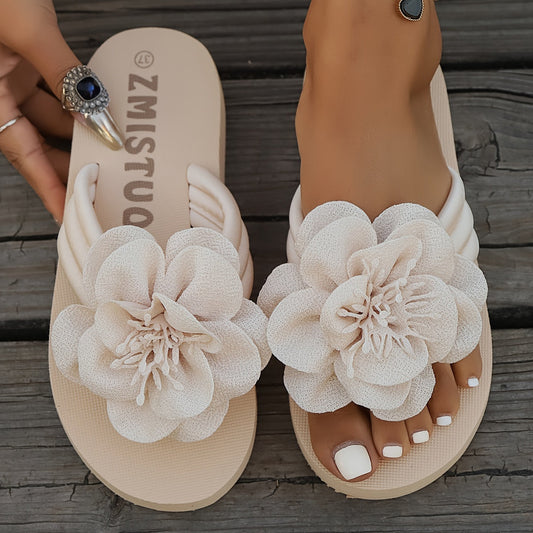 Stylish women's slippers with floral detail for summer - FlowerStep