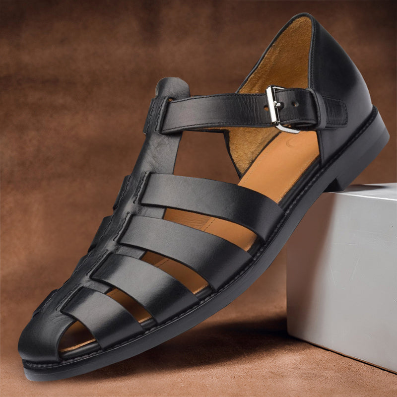 Comfortable men's leather sandals with non-slip sole – 50% off – Milan