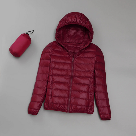 Ultra-light ladies' padded jacket with hood – Elara