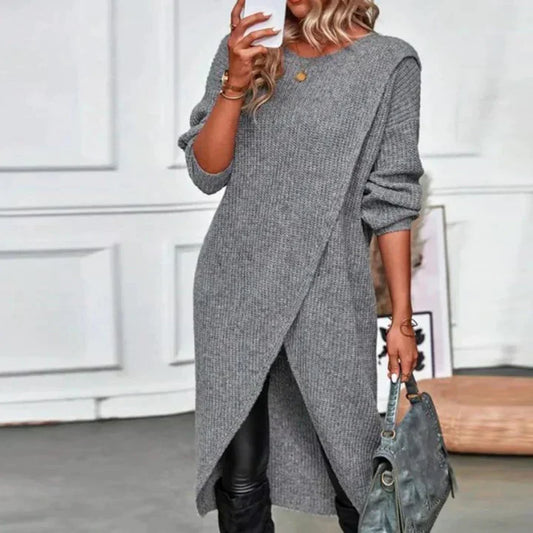 Ladies' knitted dress with wrap effect – Maribelle Autumn Magic