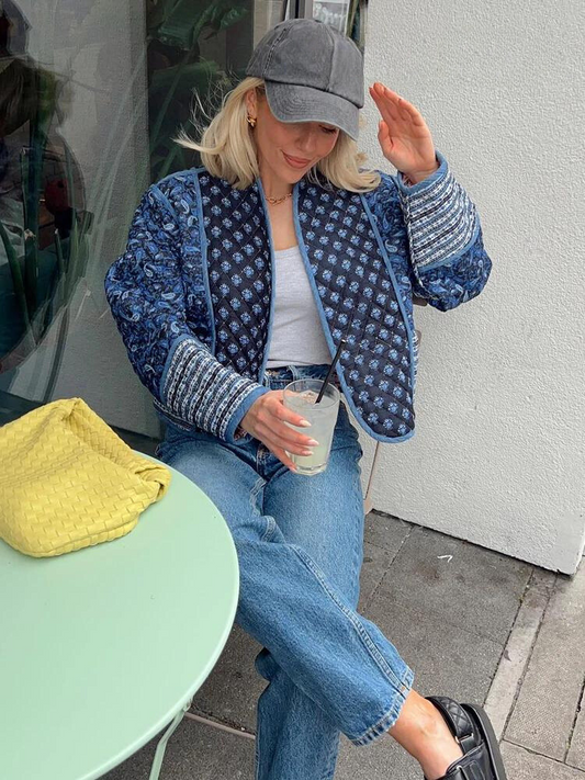 Vintage Floral Patchwork Jacket for Women - Nora