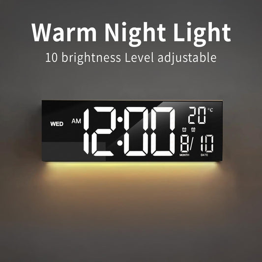 16-inch RGB digital wall and table alarm clock with remote control – Lumeris