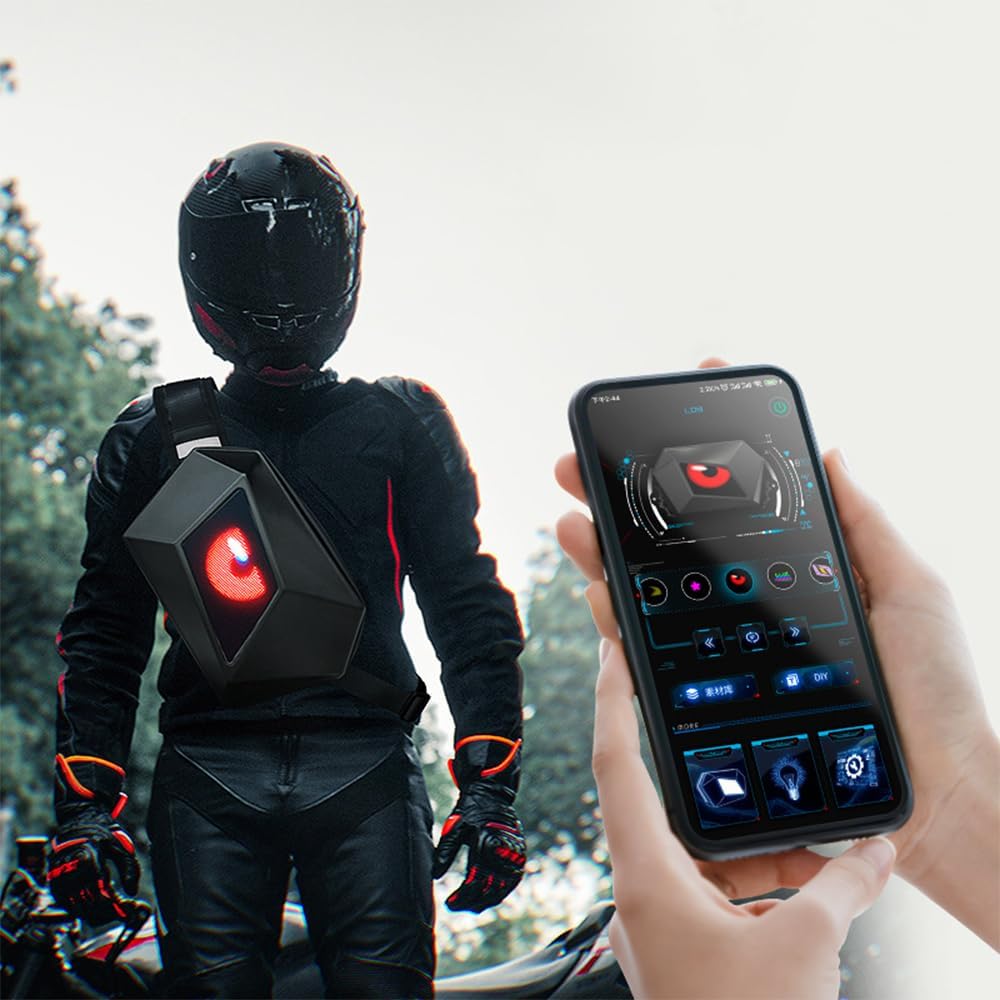 LED motorbike crossbody bag with programmable display – Nexora