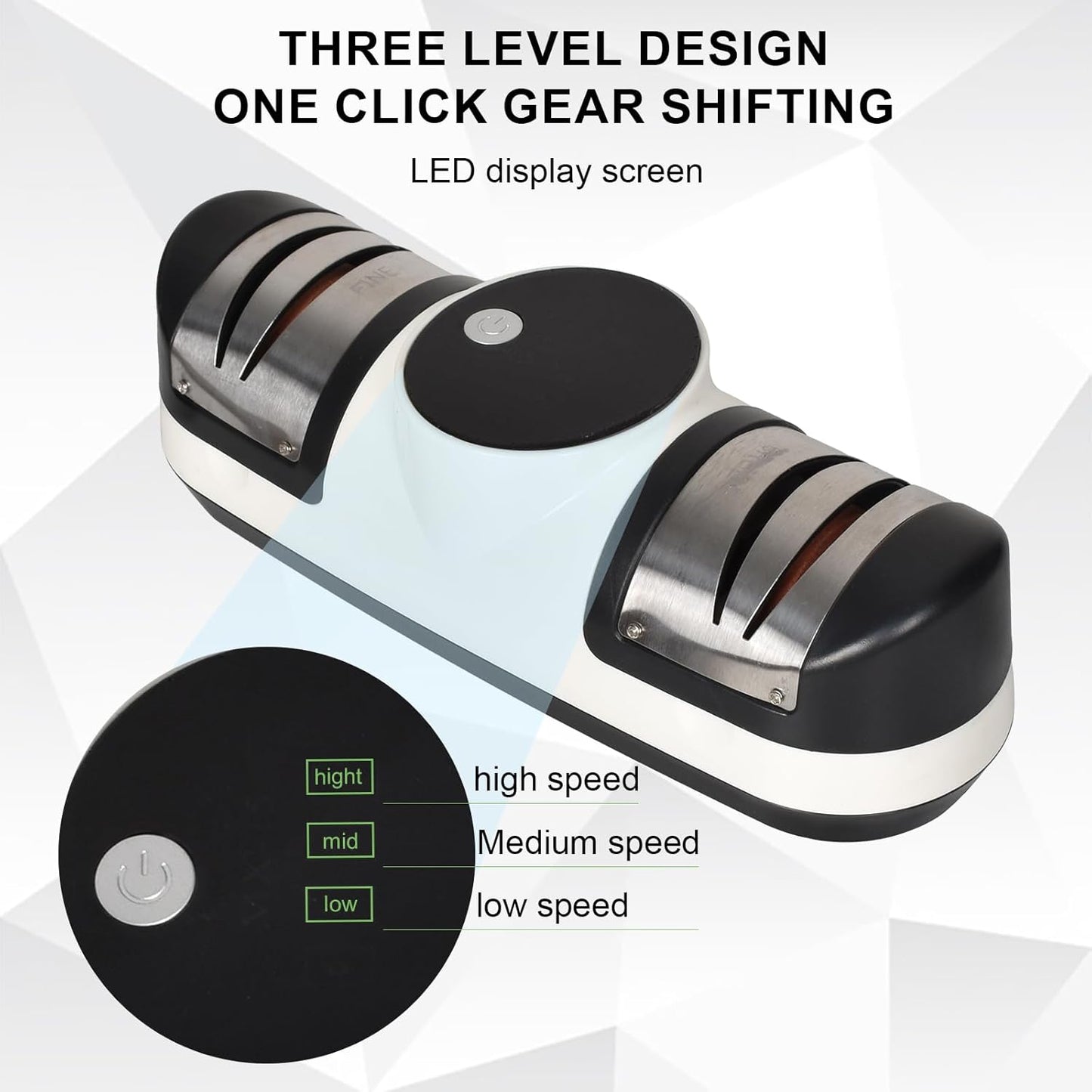Electric knife sharpener with three speeds and LED display – EdgeMaster