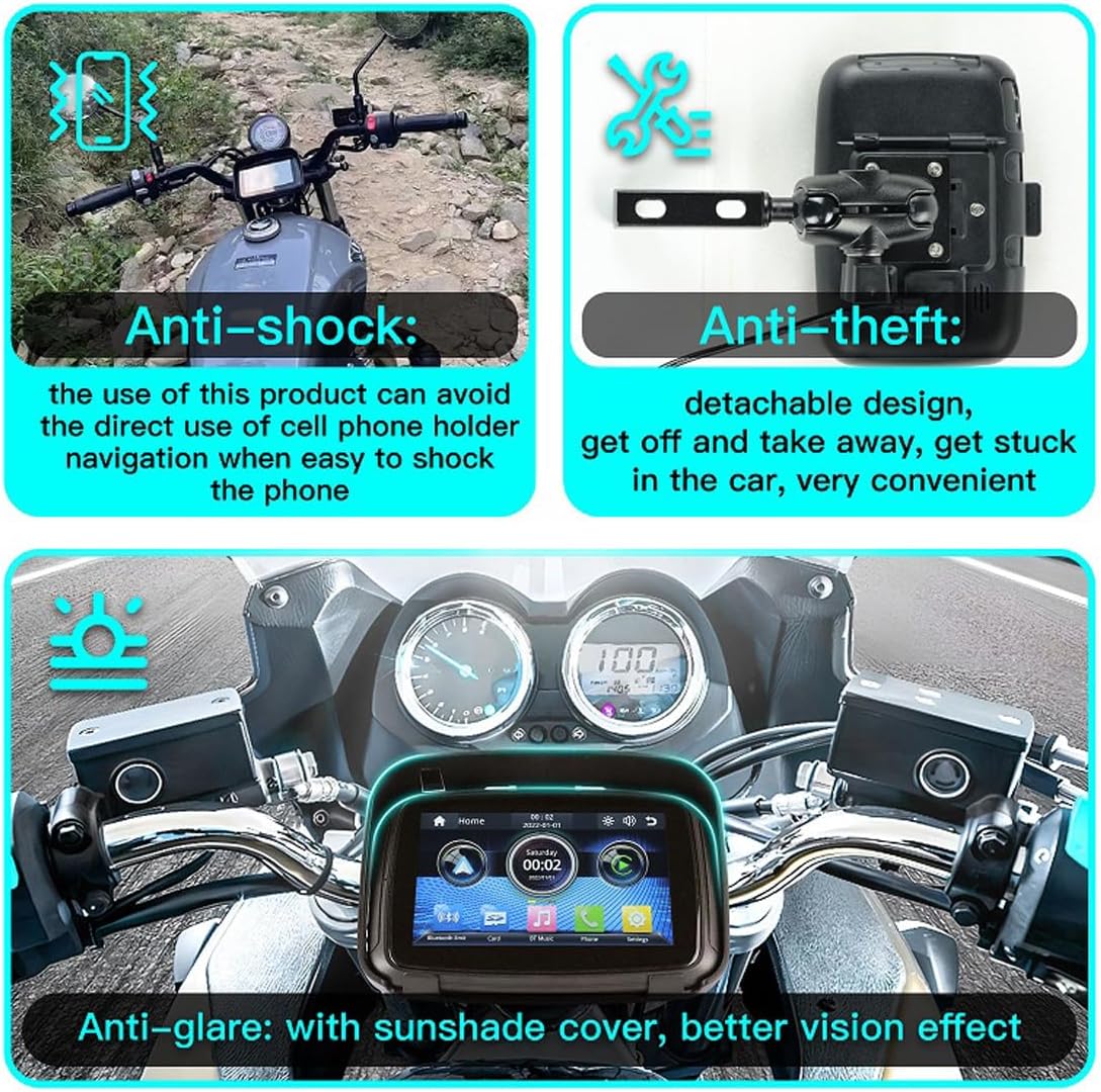 Portable motorcycle monitor with 5" (12.7 cm) IPS display – RideMate