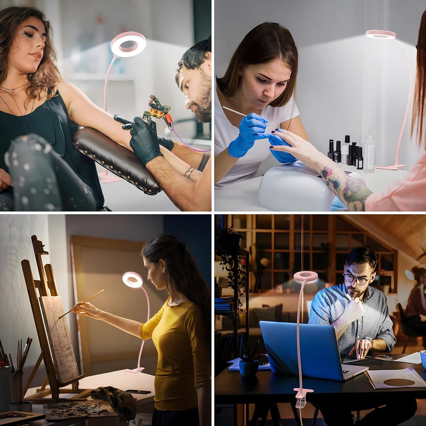 LED clip-on desk lamp with 3 colour modes and flexible gooseneck – Selvara (Buy 1 Get 1 Free)