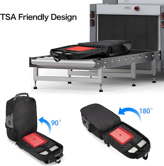 Waterproof anti-theft laptop and travel rucksack with USB port – 17.3"