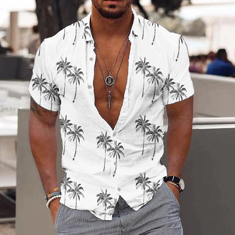 Linen Men's Shirt with Short Sleeves – Matteo
