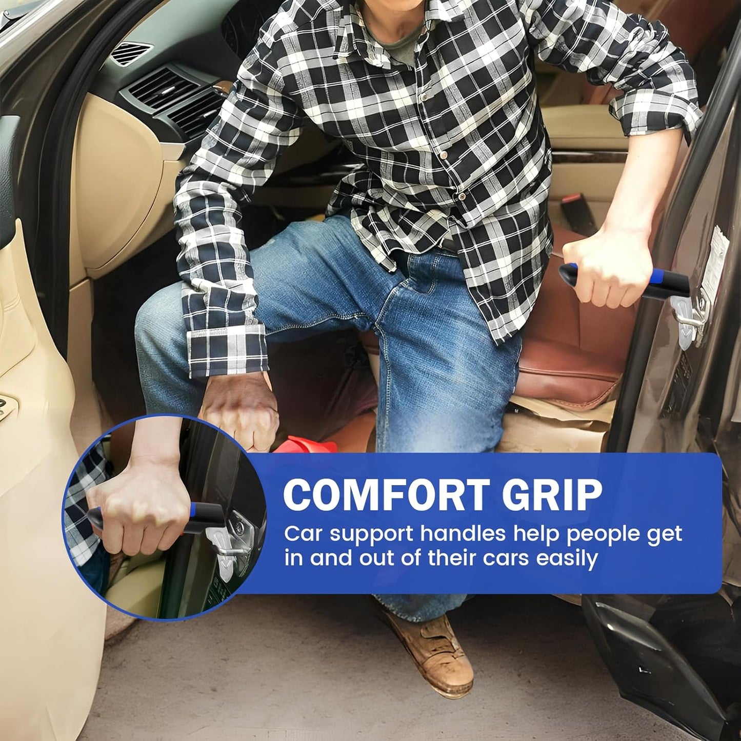 Set of 2 car grab handles with emergency tools – Moventa