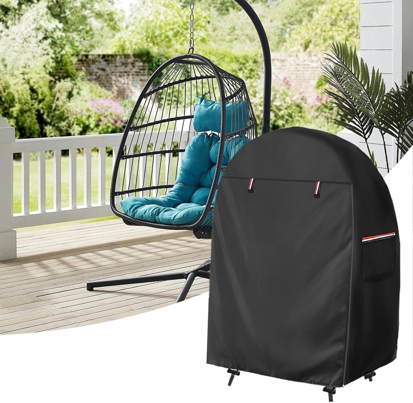 Waterproof egg chair cover with double zip – Solara