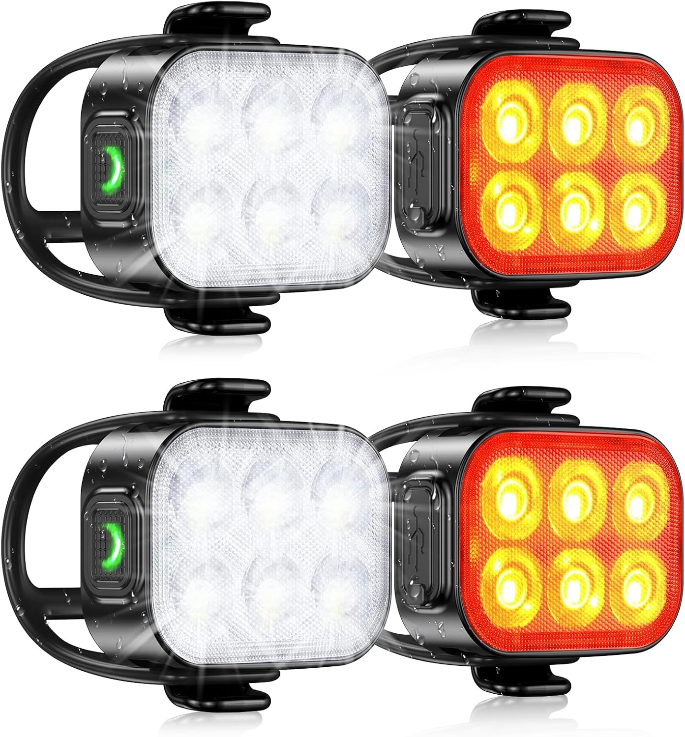 Ultra-slim USB-rechargeable bicycle light set with 4+6 modes – SlimBeam