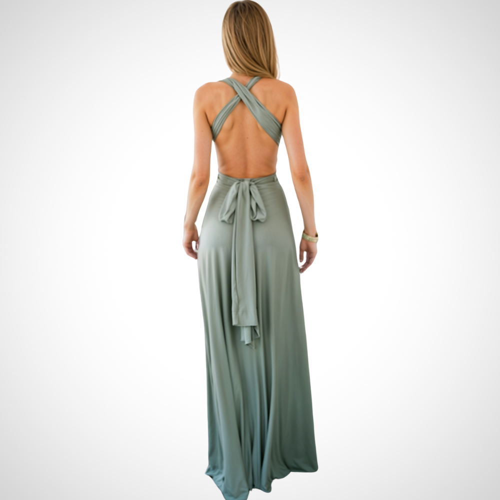 Elegant wrap maxi dress with a feminine fit – Celine