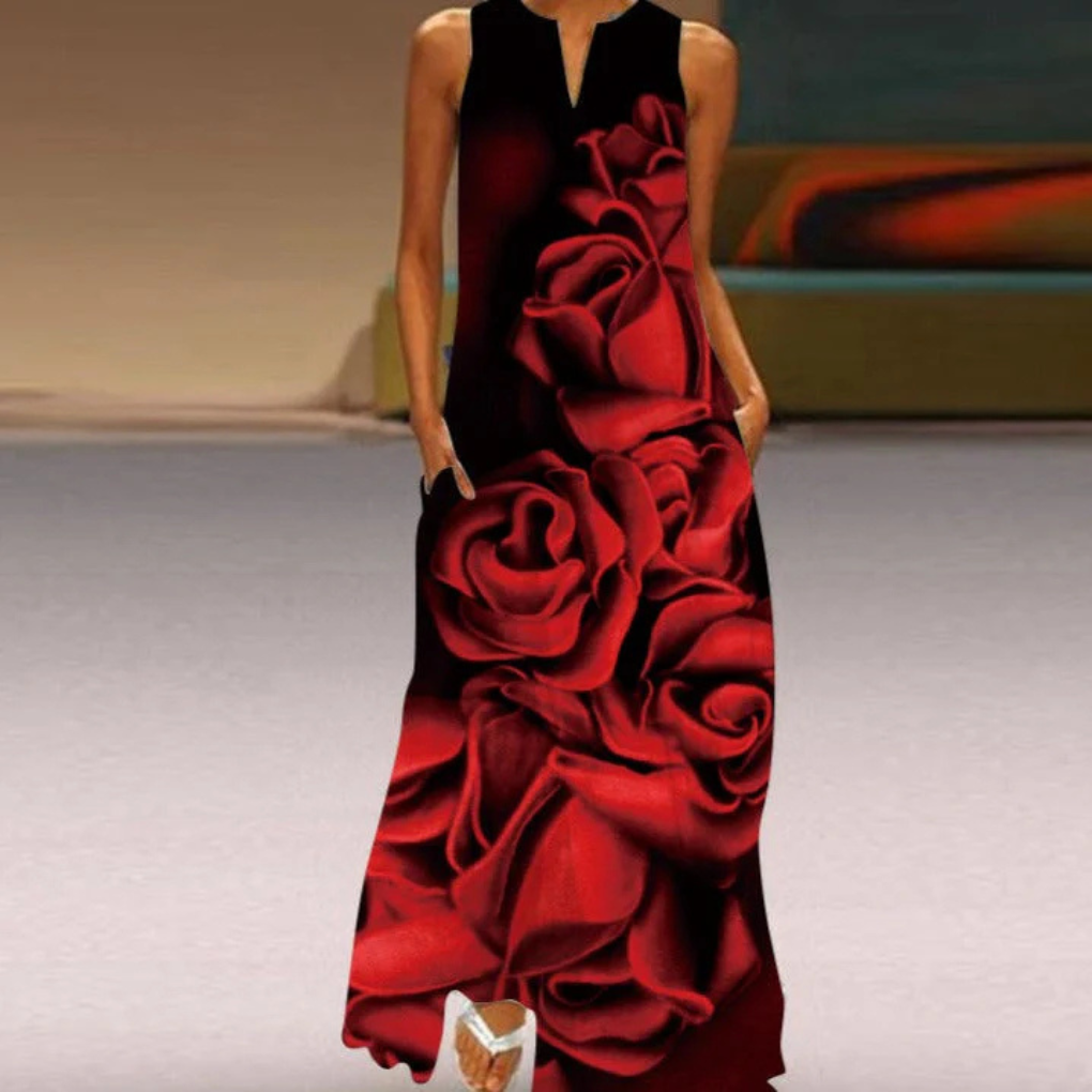 Ärmelloses Kleid Mit Figurbetontem Oberteil - Rosa
