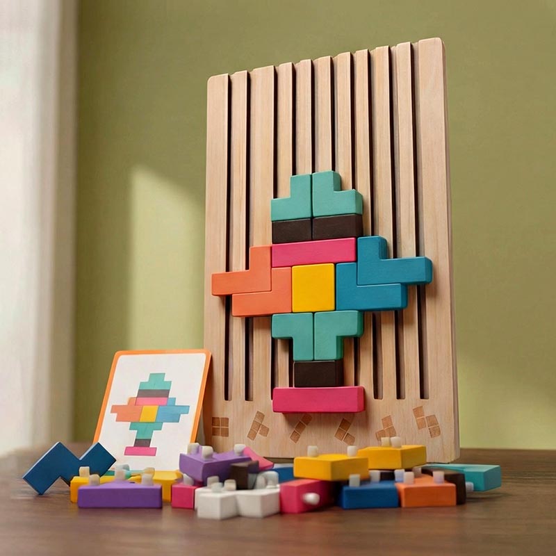 Wooden Montessori Tetris Stacking Puzzle - Educational Toy 16