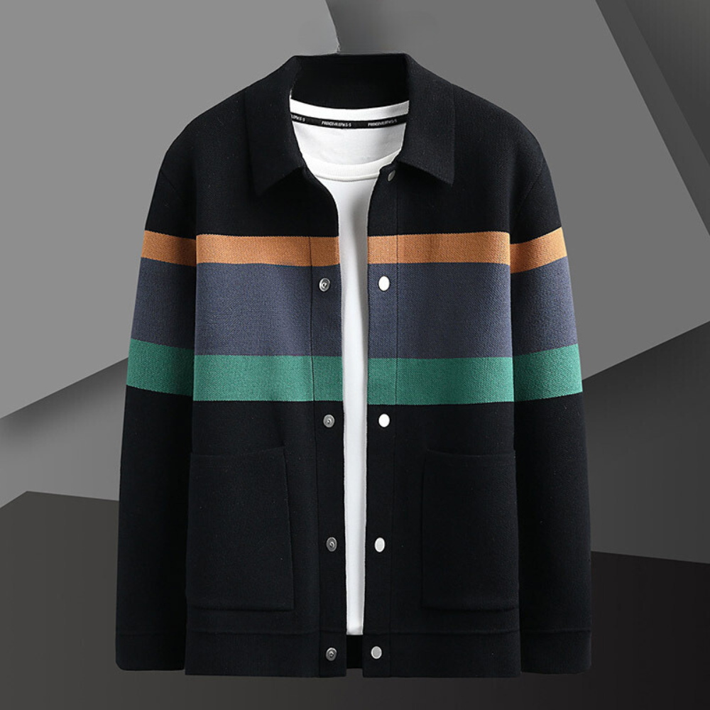 Herenvest with Button Closure and Stripes – Enzo