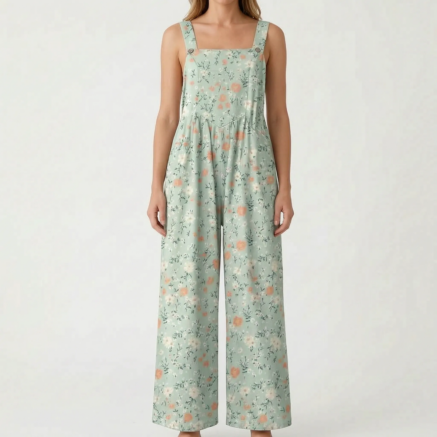 Casual Wide-Leg Floral Jumpsuit - Jessica