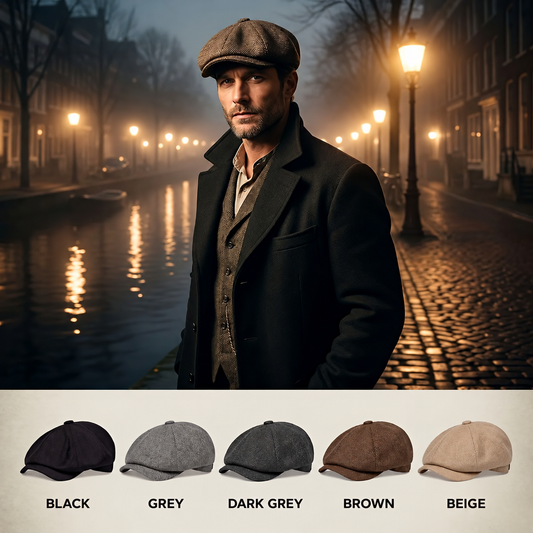 Vintage Flat Cap - Classic Newsboy Cap in Retro Style