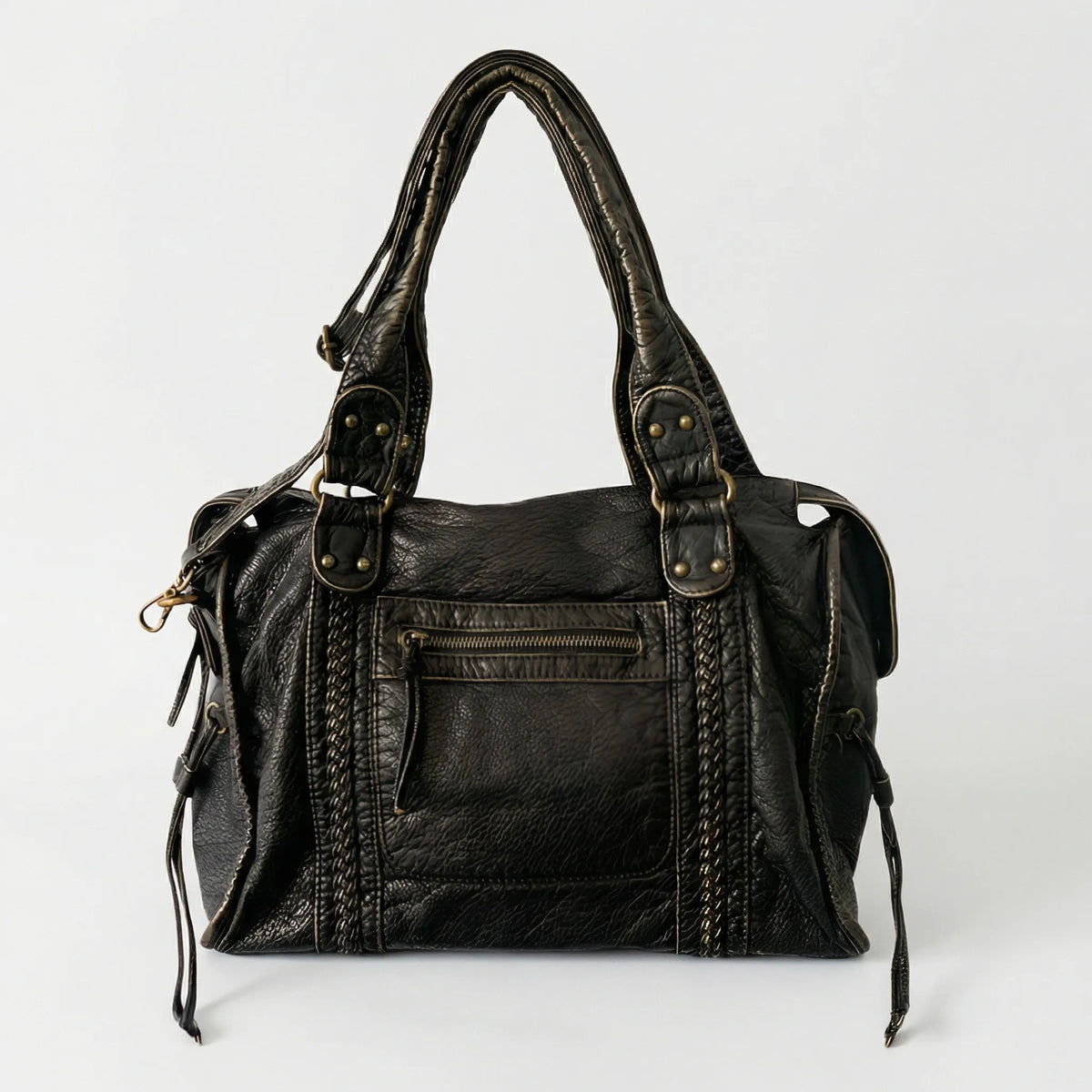 Compact Shoulder Bag With Zip - Laureen
