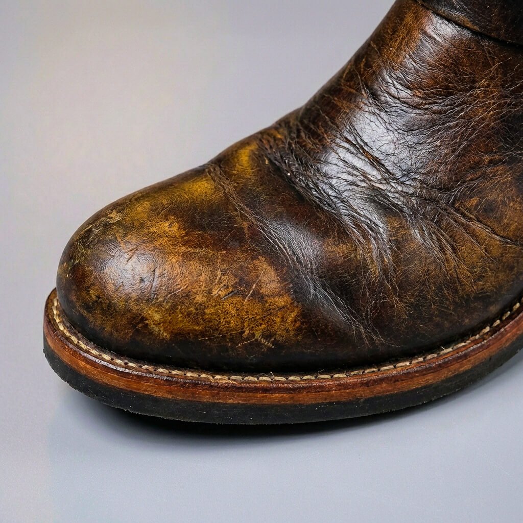 Men's Genuine Leather Engineer Boots - Buckle Mid-Calf Boots for Fall Winter 6