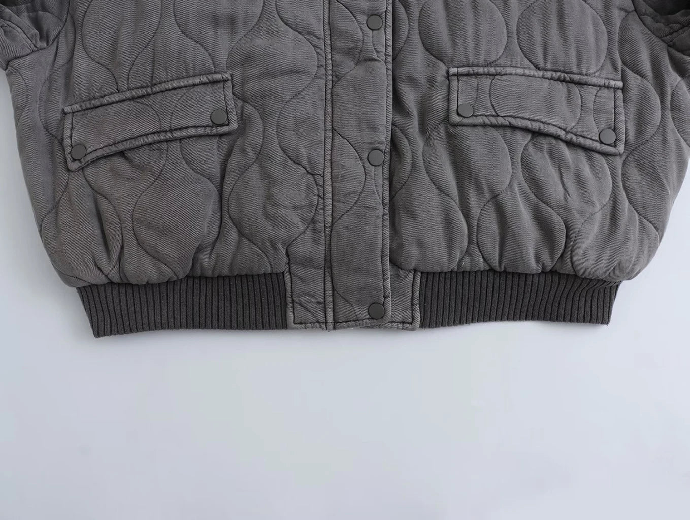 Ladies Oversized Grey Bomber Jacket - Alexa