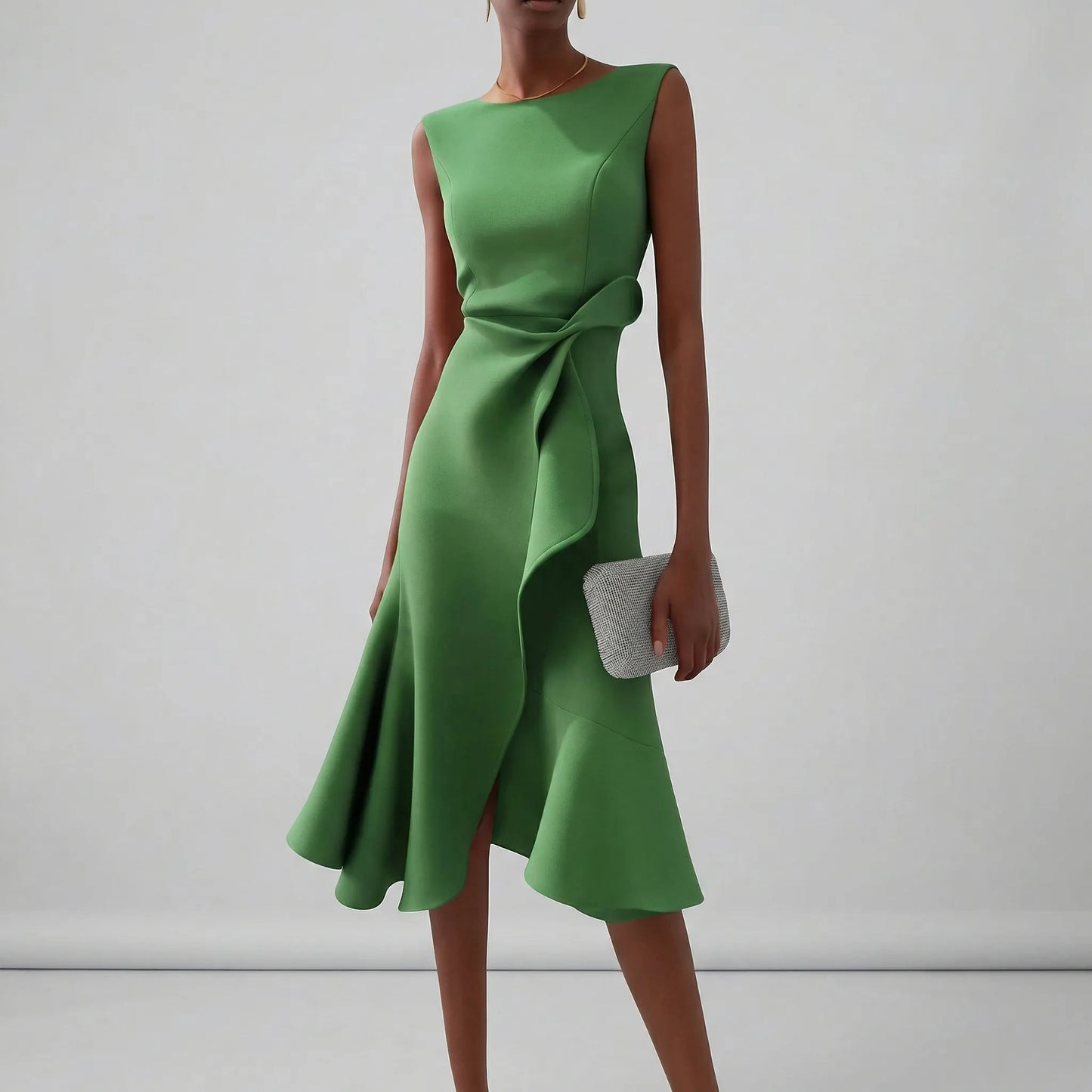 Fitted Evening Dress With Pleat Details - Karla