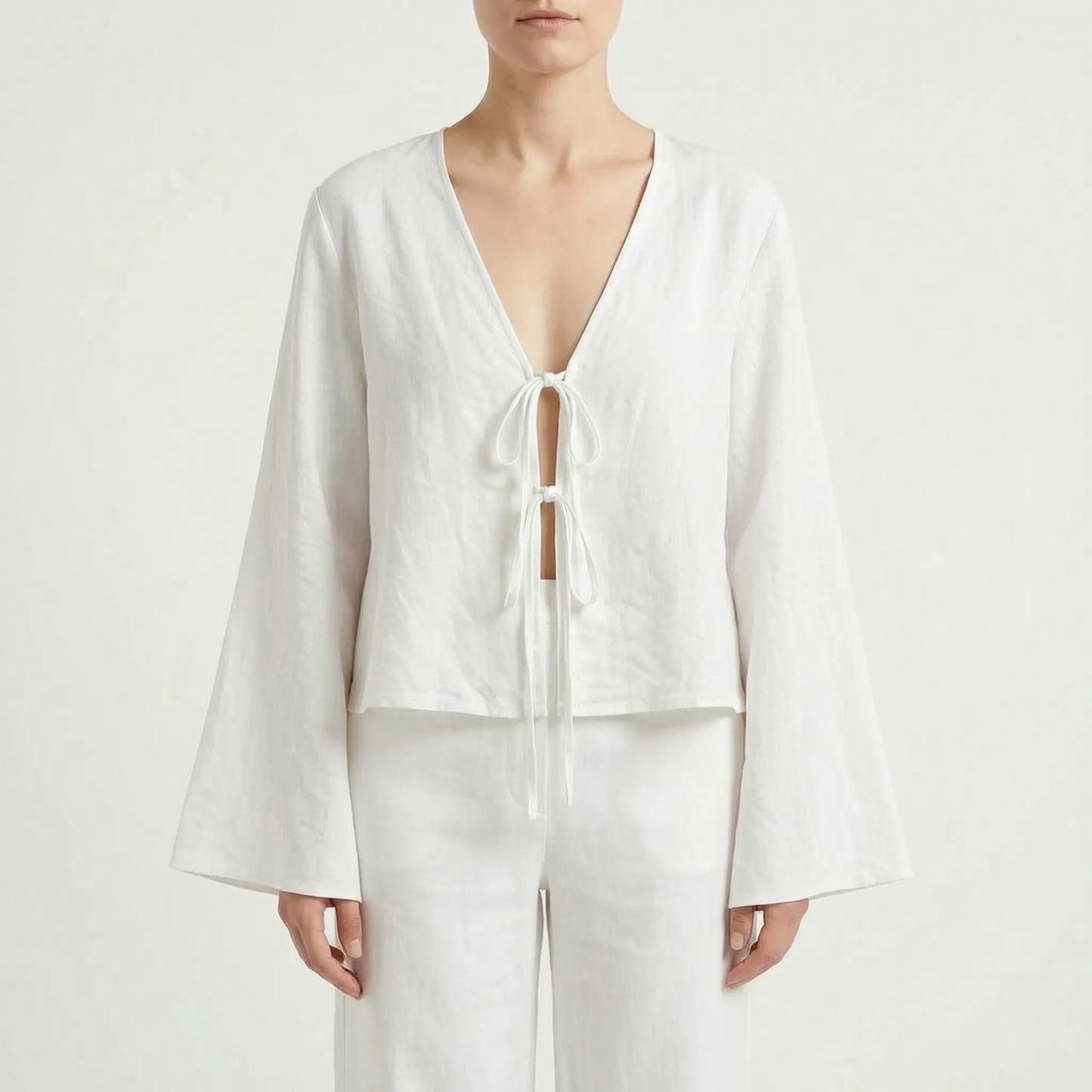 Front-tie Blouse - Rosa