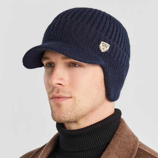 Men's knitted hat with ear flaps - Kian