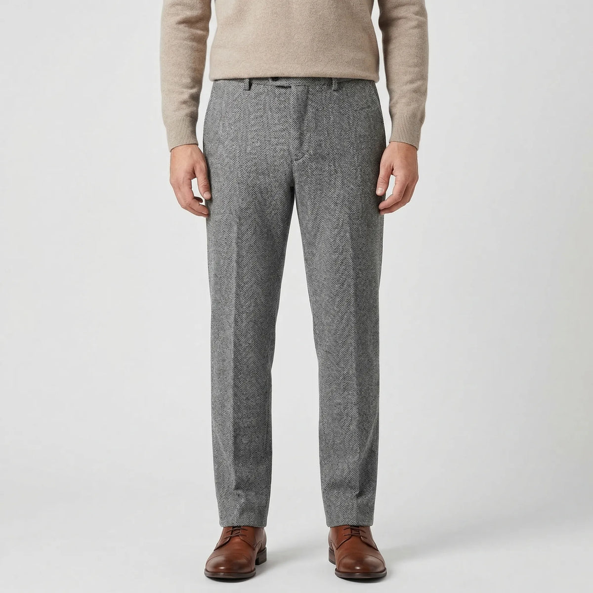 Herringbone Pencil Cut Trousers - Martin