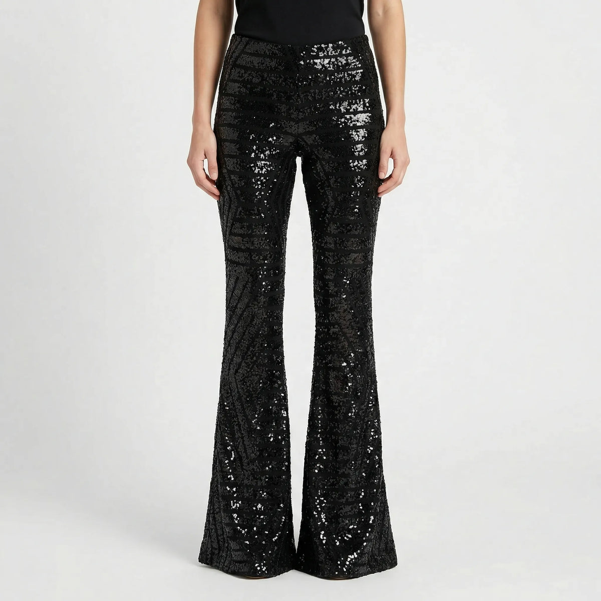 High Waist Sequin Trousers - Mayra