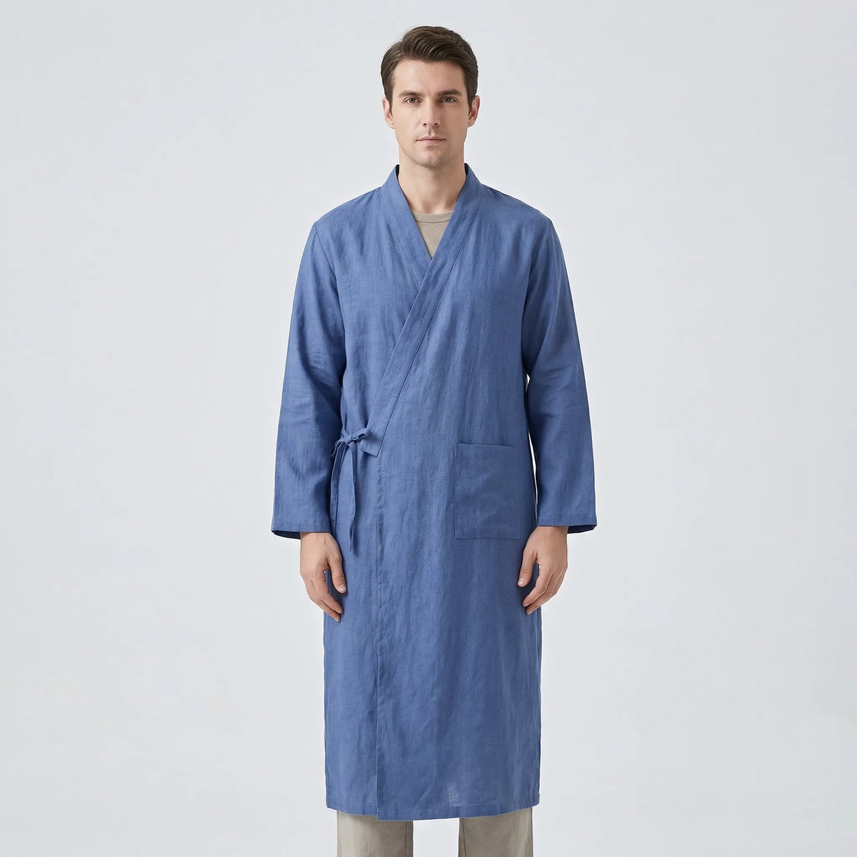 Japanese Kimono-Style Mens Dressing Gown - Blake