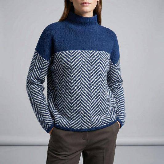 Knitted Jumper With High Collar - Felina