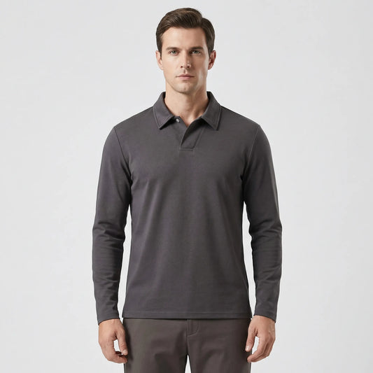 Long Sleeve Turn-Down Collar Polo - Carlton