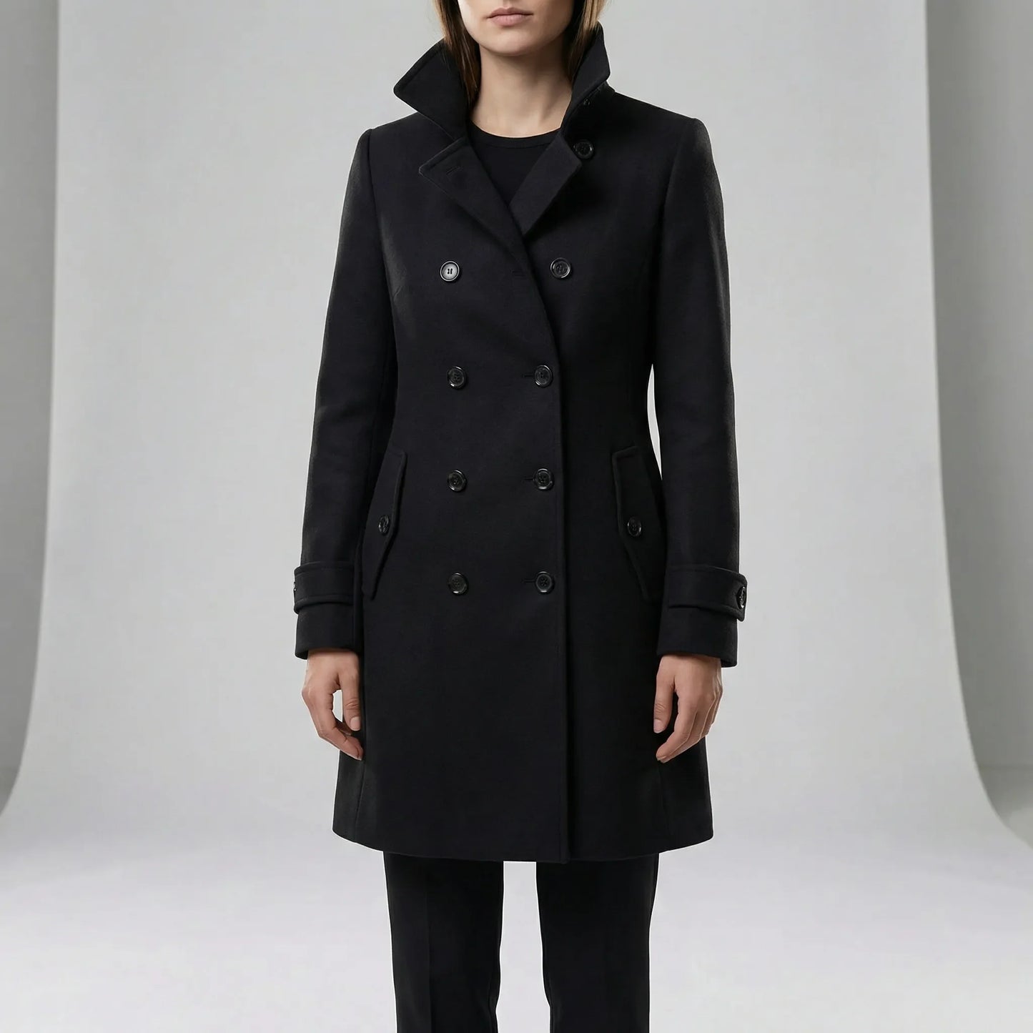 Long Tailored Trench Coat - Alicia