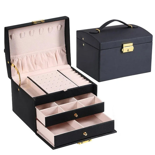 Jewellery box with 3 drawers and luxurious velvet interior – Amylin