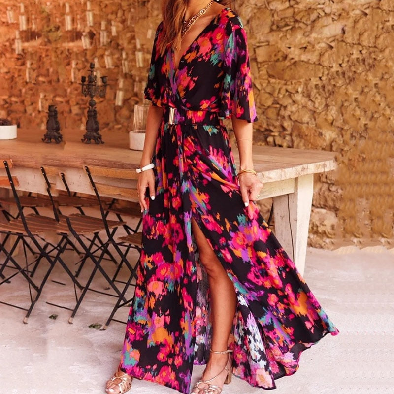 Trendy Maxi Wrap Dress for Summer - Vera