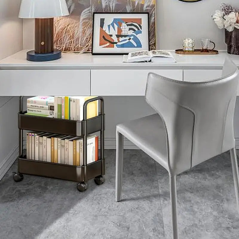 Mobile Bookshelf Trolley with Wheels - Rollit