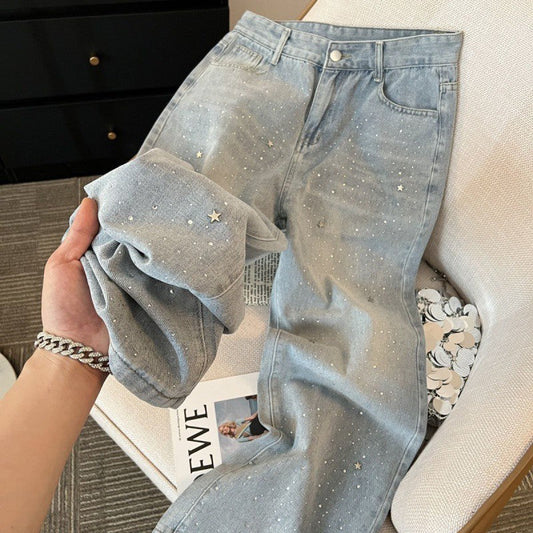 Ladies Glitter Jeans for a Sparkling Look - Jade