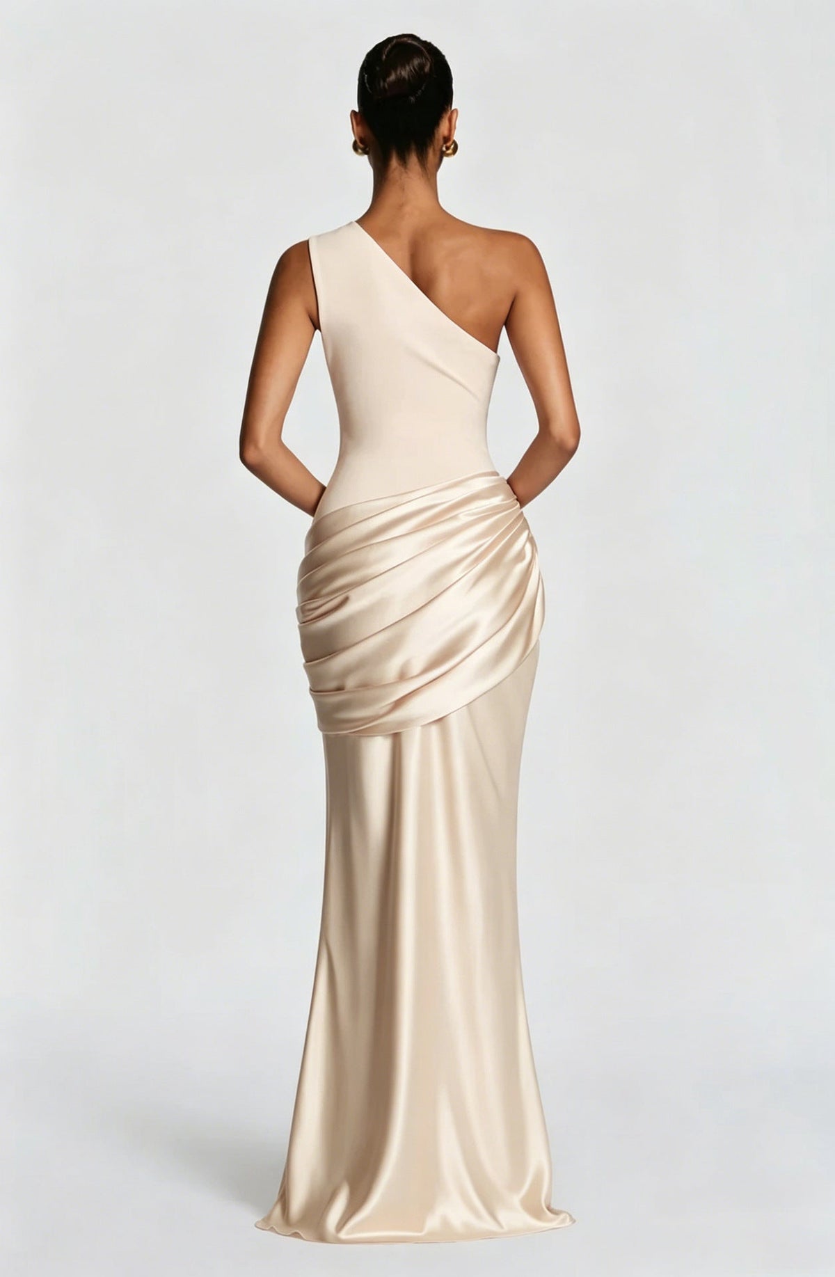 Sidonie One-Shoulder Draped Satin Maxi Dress 29