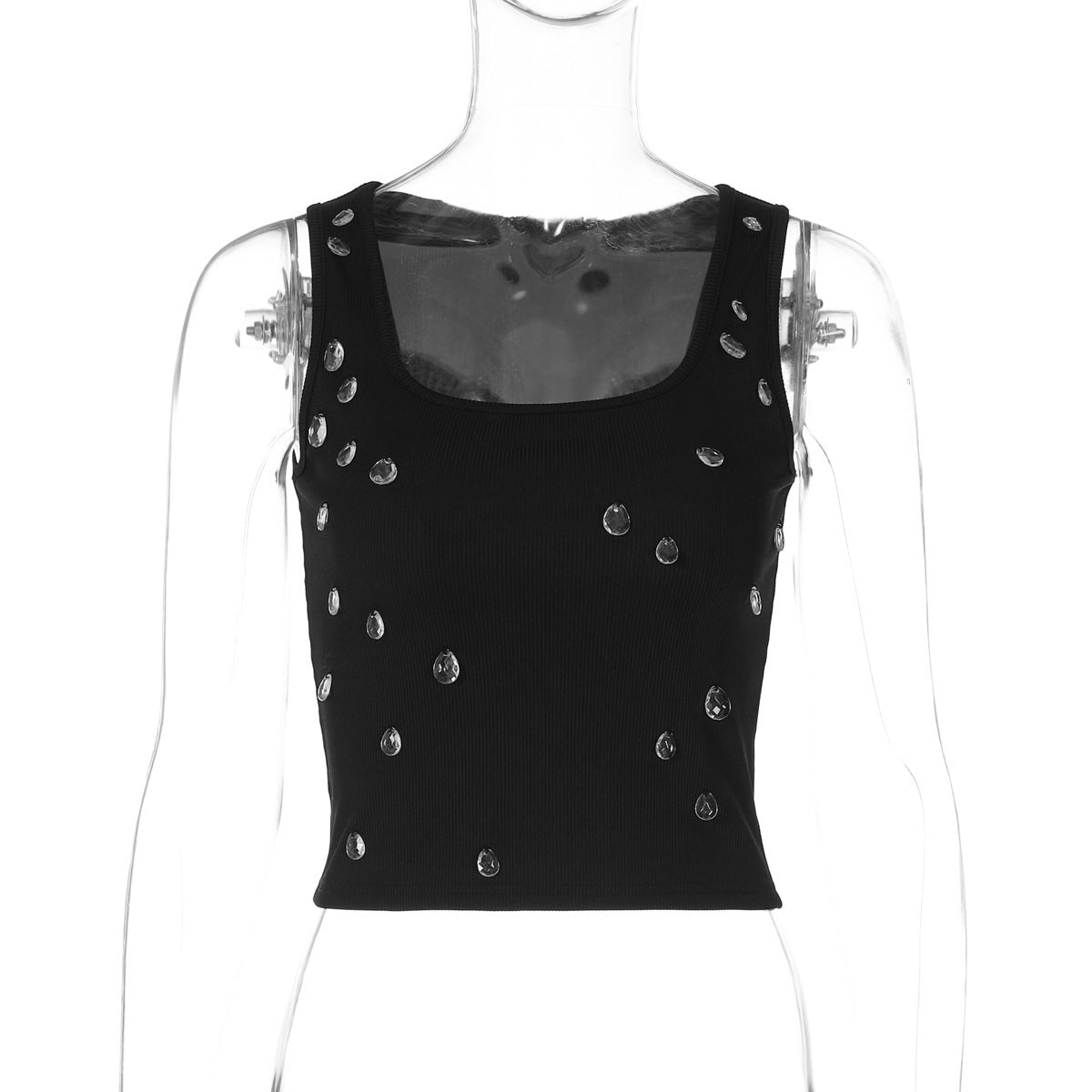 Trendy women's crop top with embellishment and figure-hugging cut – Liora