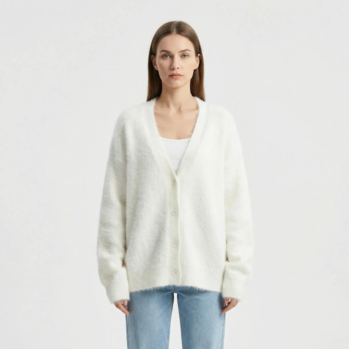 Oversized Button-Up Cardigan - Jasmina