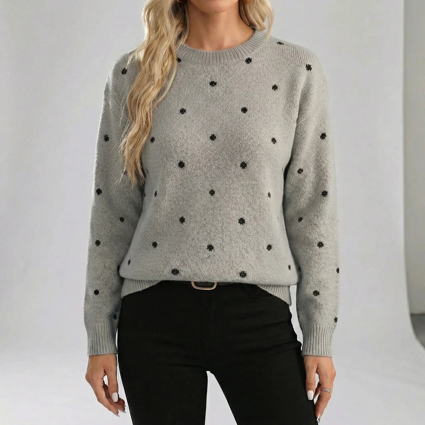 Relaxed Fit Polka Dot Jumper - Sahra
