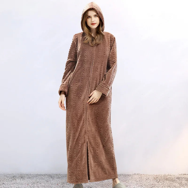 Hooded flannel bathrobe for couples – CozyHug