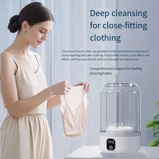 Portable Mini Washing Machine with LED Display for Travel and Small Garments