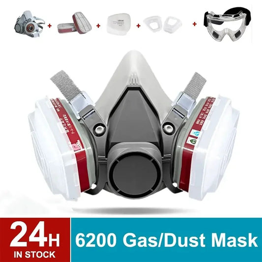 Reusable Half Face Respirator Mask with Filters for Workplace Safety