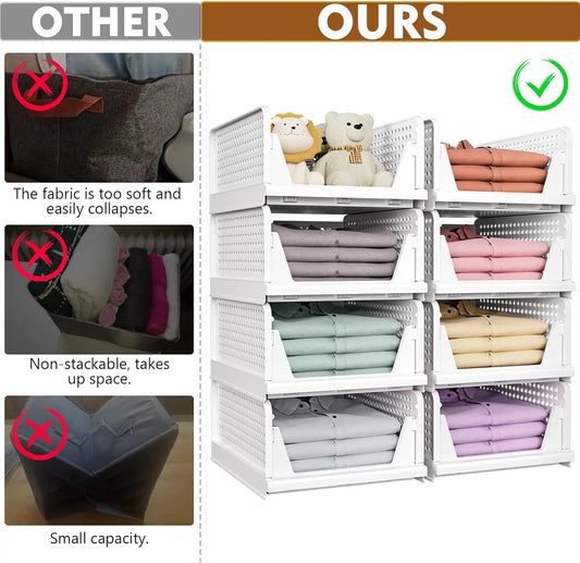 5-Pack Stackable Foldable Closet Storage Boxes – Liora